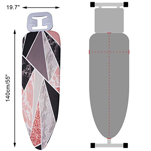 Eopocdor Ironing Board Cover and Pad Extra Thick Padding 19 X 52 Inch Fits Large and Standard Boards, Pads Resist Scorching and Staining, Elastic Edge Covers, No Fasteners Needed (1) - Image 2