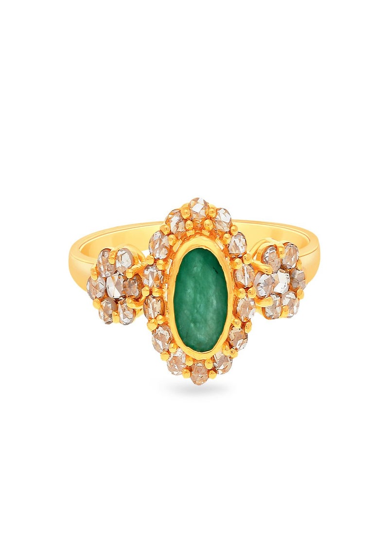 Malabar Gold and Diamonds - 22 Carat 916 Purity Yellow Gold Uncut Diamond Ring EGNPRE219RN1Y13 For Women - Image 1