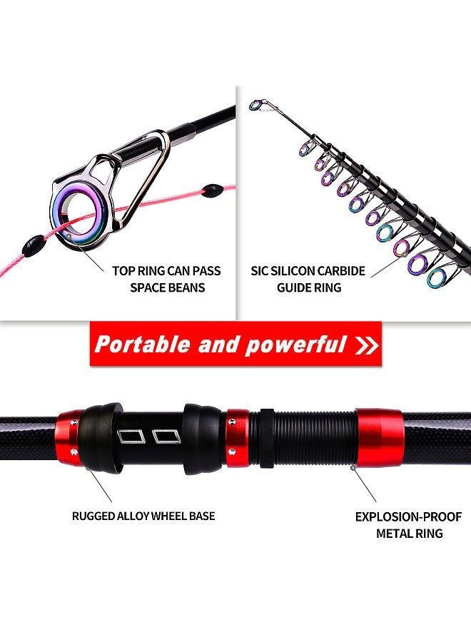 Generic 3.6 Meters Portable Fishing Rod Ultralight Fishing Pole Ceremic Guide Ring Fishing Rod Telescopic Carbon Fiber Fishing Pole  - Image 4