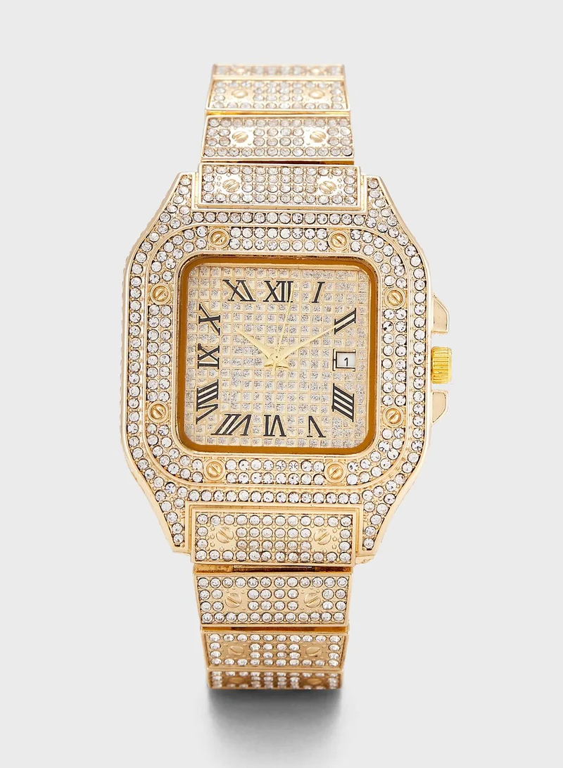 Khizana Jeweled Analog Automatic  Square Dial Watch