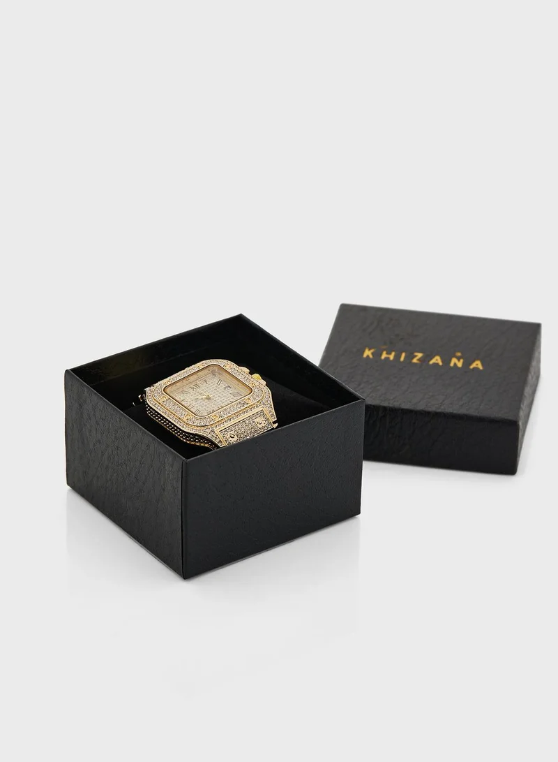 Khizana Jeweled Analog Automatic  Square Dial Watch