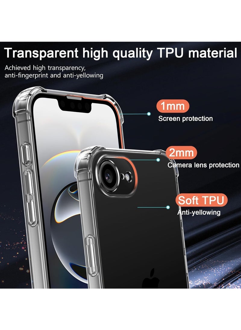 Iphone 16e Case Iphone SE 4th Phone Case Clear Reinforced Corners Scratch Resistant TPU Rubber Soft Silicone Best Cmera Protective Clear Cover for Iphone 16e 5G 2025 Clear Case  - Image 4