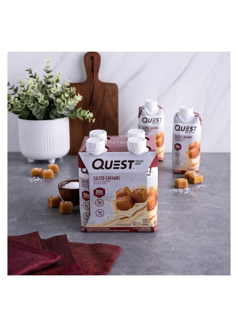 QUEST NUTRITION - QUEST NUTRITION READY TO DRINK SALTED CARAMEL PROTEIN SHAKE HIGH PROTEIN LOW CARB GLUTEN FREE KETO FRIENDLY 12 PIECES - Image 1