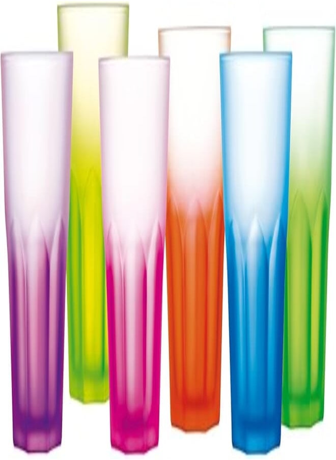 Luminarc Luminarc Techno Colors Glass Drinkware Set, 6 Pieces, 300 ml - Multi Color 