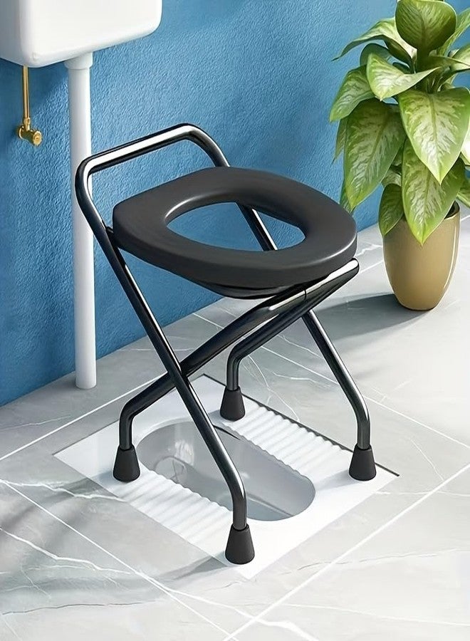 Kitwe كرسي مرحاض كيتوي الهندي لكبار السن وذوي الاحتياجات الخاصة من الرجال والنساء الحوامل، كرسي داعم وآمن ومضاد للانزلاق - Image 2