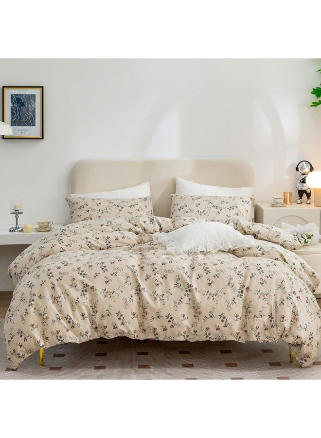 BUPIRD Floral Comforter Queen Set 3 Pieces Soft Cute Vintage Floral Bedding Comforter Lightweight Garden Style Floral Botanical Comforter Set for All Seasons 1 Comforter and 2 Pillowcases - Image 1