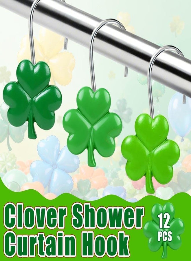 BAISDY 12pcs St Patricks Day Shower Curtain Hooks Irish Shamrock Curtain Rod Rings Curtain Hanger Hooks - Image 3