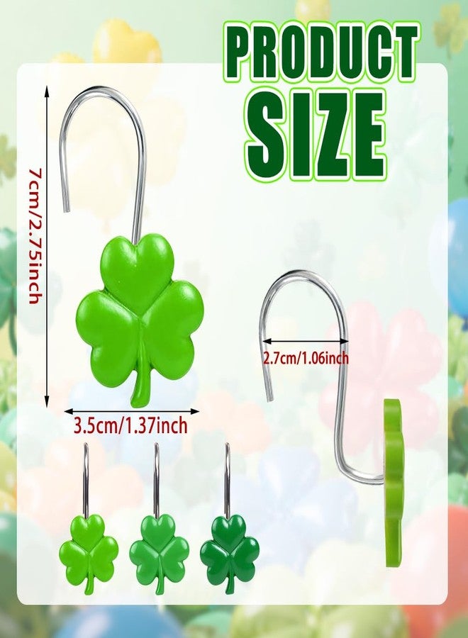 BAISDY 12pcs St Patricks Day Shower Curtain Hooks Irish Shamrock Curtain Rod Rings Curtain Hanger Hooks - Image 2