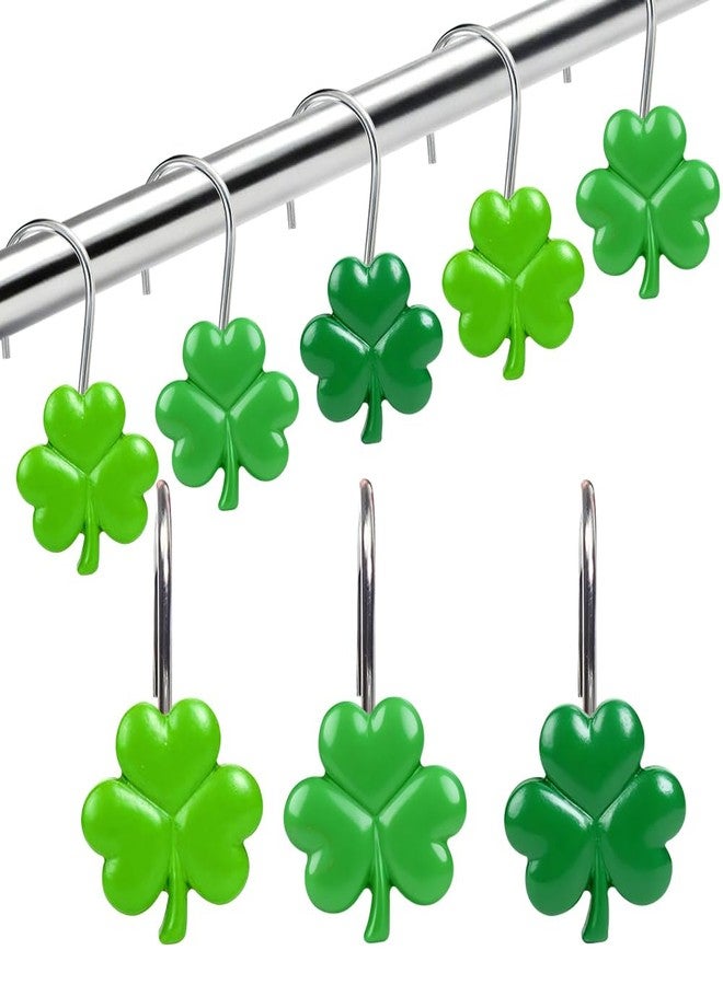 BAISDY 12pcs St Patricks Day Shower Curtain Hooks Irish Shamrock Curtain Rod Rings Curtain Hanger Hooks - Image 1