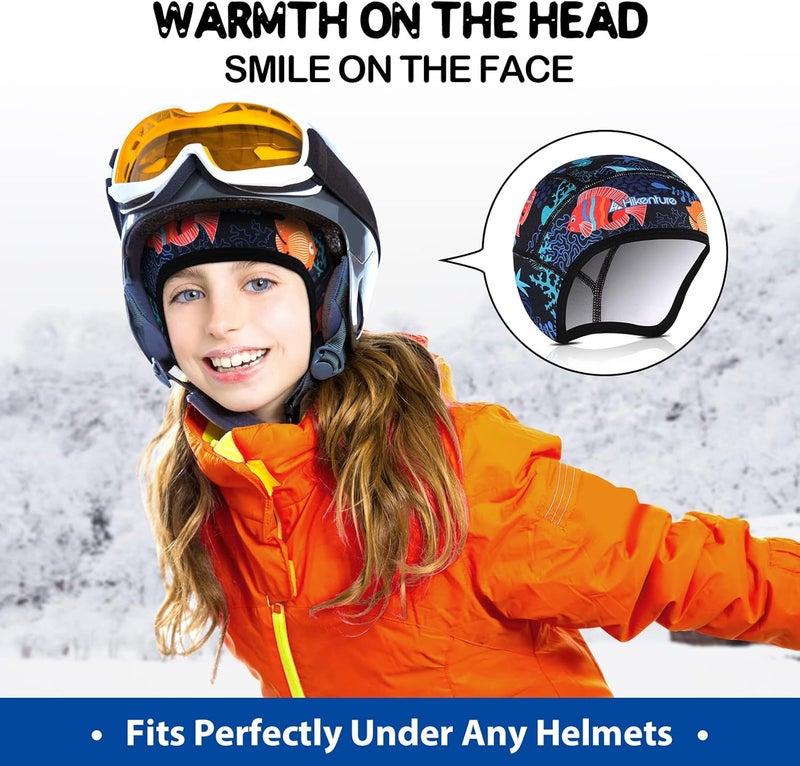 HIKENTURE Kids Skull Cap Helmet Liner Winter Hat for Boys and Girls Beanie Ski Hat with Thermal Fleece for Snow Sports… - Image 4