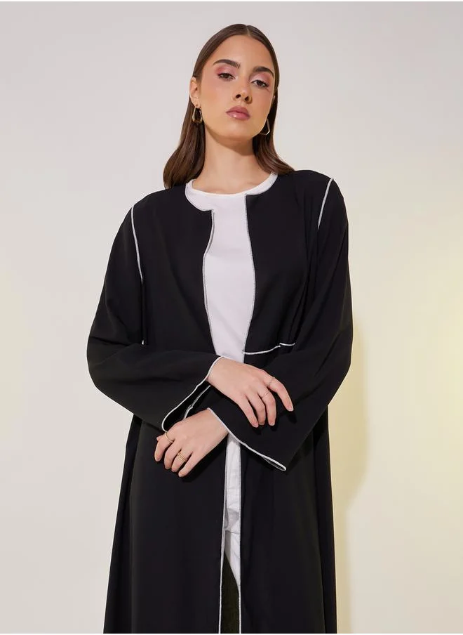 Styli Contrast Stitching Detail Regular Fit Kimono