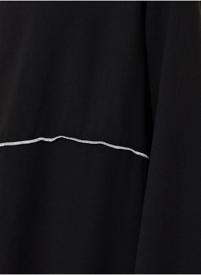 Styli Contrast Stitching Detail Regular Fit Kimono