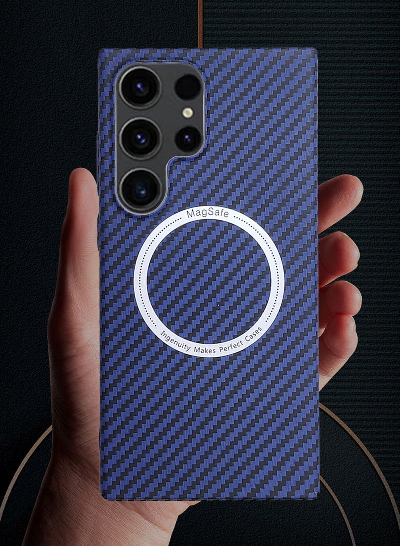 X-level غطاء هاتف سامسونج جالكسي S24 ألترا مع دعم ماجسيف للشحن اللاسلكي رقيق نحيف مضاد للصدمات نسيج ألياف الكربون بلاستيك صلب شعور مريح باللمس غطاء خلفي ملحقات الهاتف واقي - Image 5