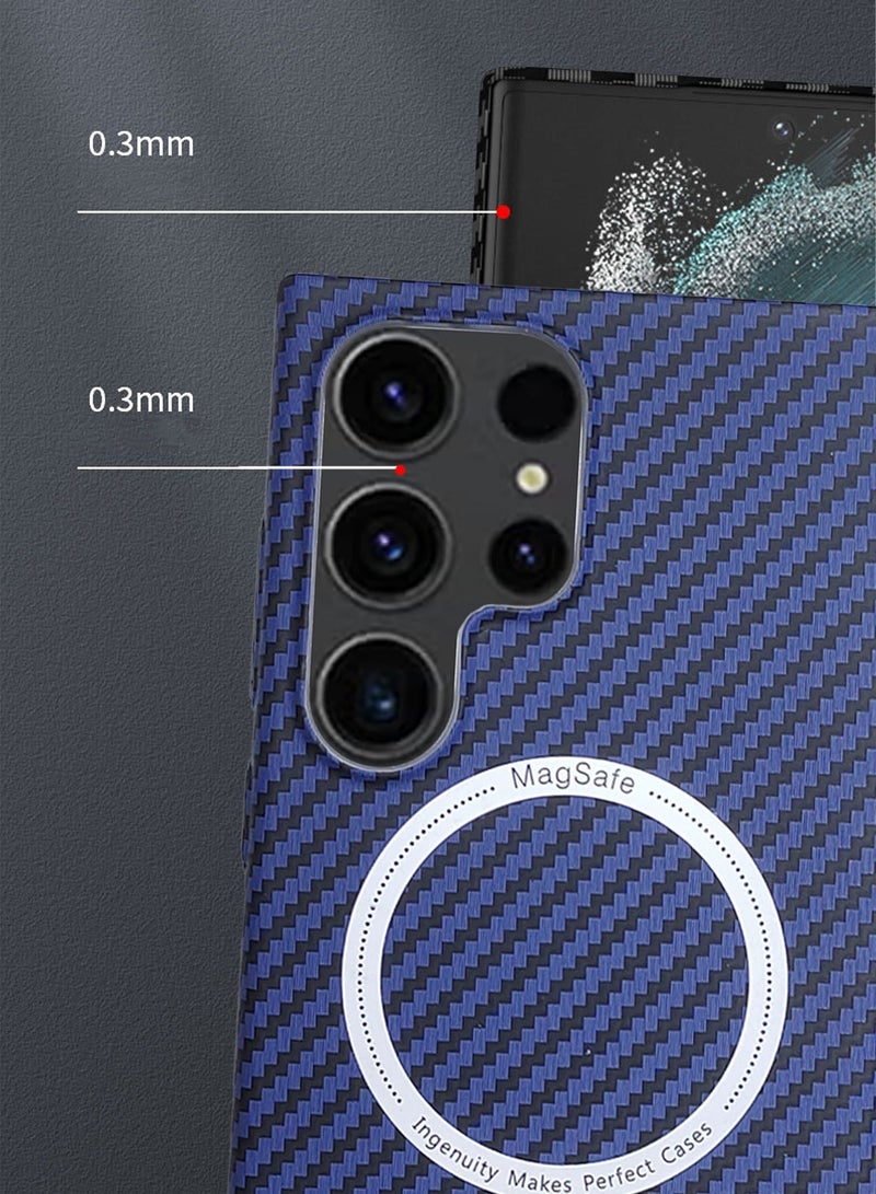 X-level غطاء هاتف سامسونج جالكسي S24 ألترا مع دعم ماجسيف للشحن اللاسلكي رقيق نحيف مضاد للصدمات نسيج ألياف الكربون بلاستيك صلب شعور مريح باللمس غطاء خلفي ملحقات الهاتف واقي - Image 4