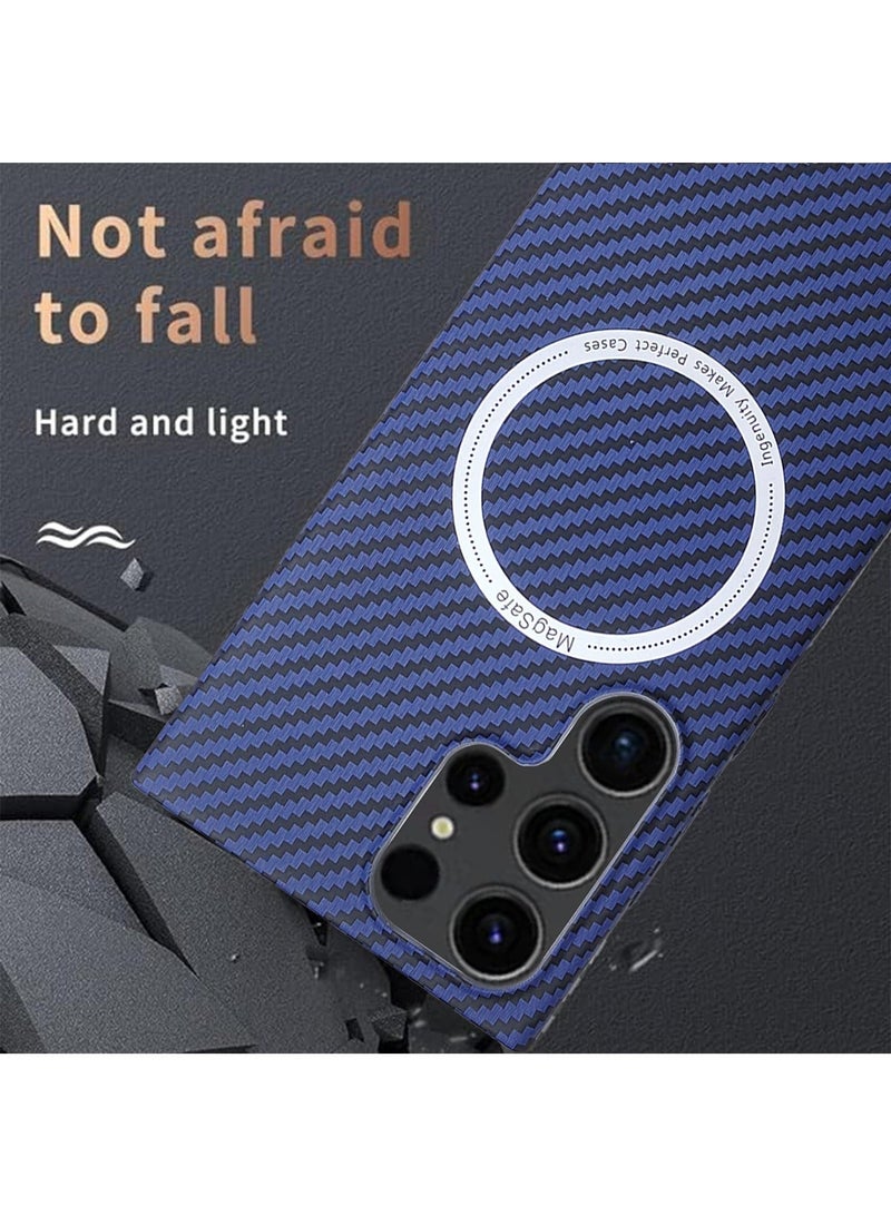 X-level غطاء هاتف سامسونج جالكسي S24 ألترا مع دعم ماجسيف للشحن اللاسلكي رقيق نحيف مضاد للصدمات نسيج ألياف الكربون بلاستيك صلب شعور مريح باللمس غطاء خلفي ملحقات الهاتف واقي - Image 2