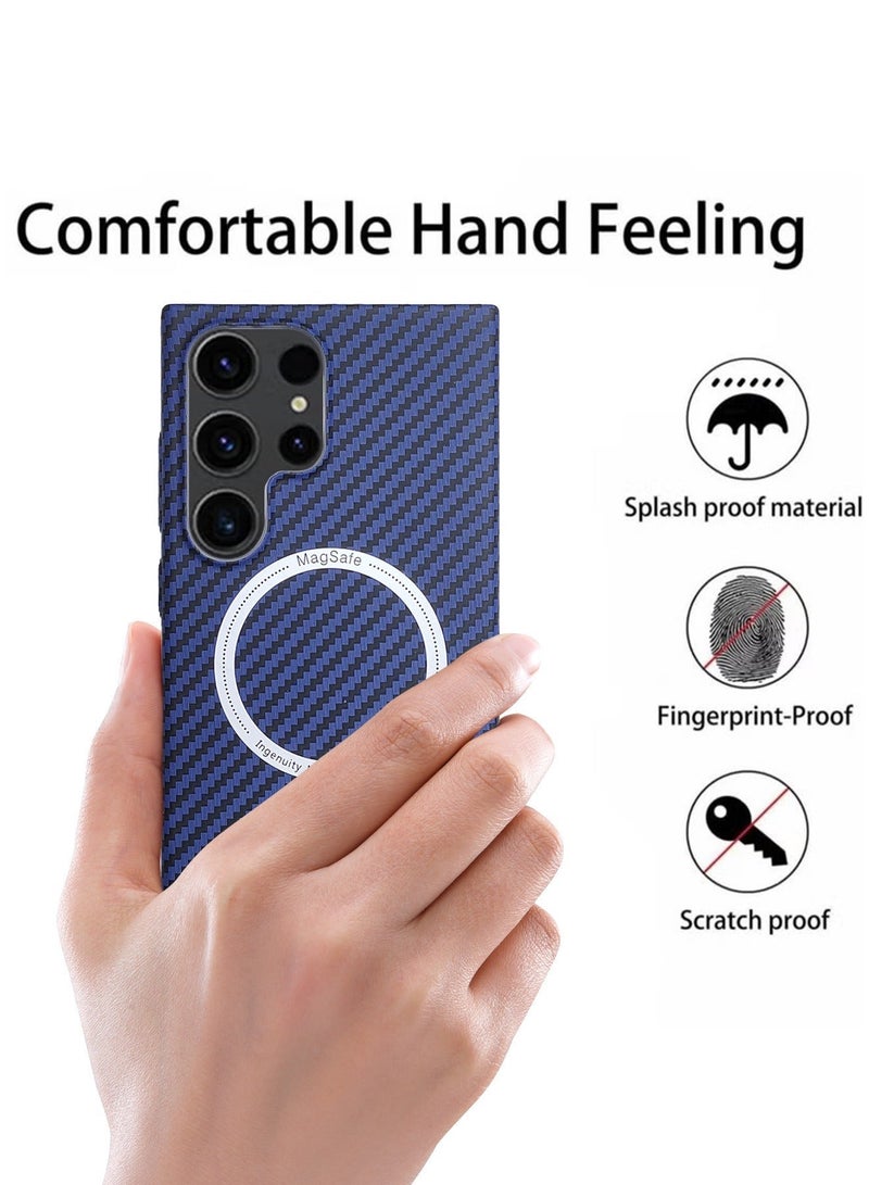 X-level غطاء هاتف سامسونج جالكسي S24 ألترا مع دعم ماجسيف للشحن اللاسلكي رقيق نحيف مضاد للصدمات نسيج ألياف الكربون بلاستيك صلب شعور مريح باللمس غطاء خلفي ملحقات الهاتف واقي - Image 3