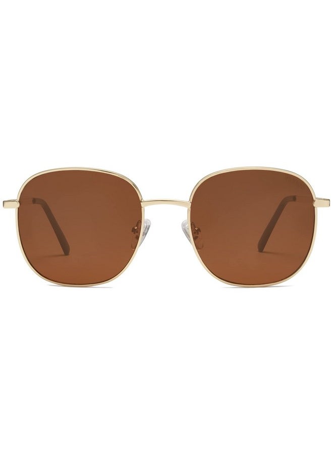 Sojos Classic Trendy Square Sunglasses For Women Men Cute Big Frame Gold Shades Sj1137, Gold/Brown  - Image 1