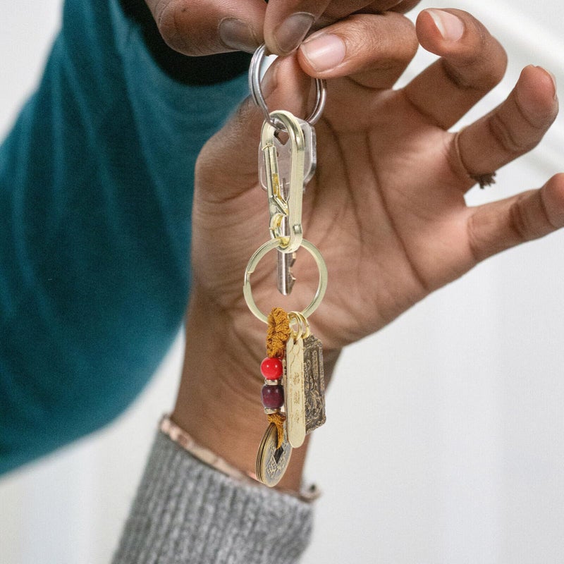 DEARMAMY Chinese Feng Shui Keychain, Brass Wu Keychain, Amulet Good Luck Backpack Charms, with Feng Shui Coins for Wealth, Fortune, Health, Longevity, Success A - Image 3