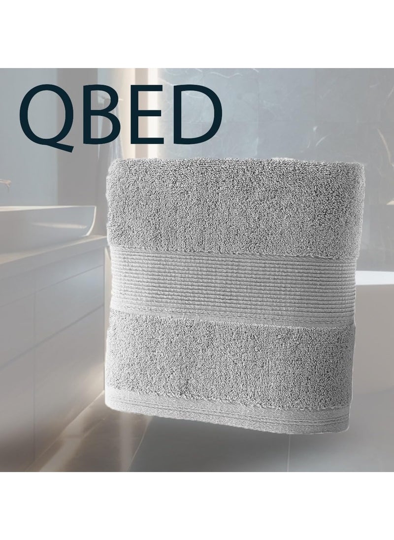 QBED - Hotel Bath Towels 100% Egyptian Cotton Size 70 * 140cm 1pc (Light Grey) - Image 1