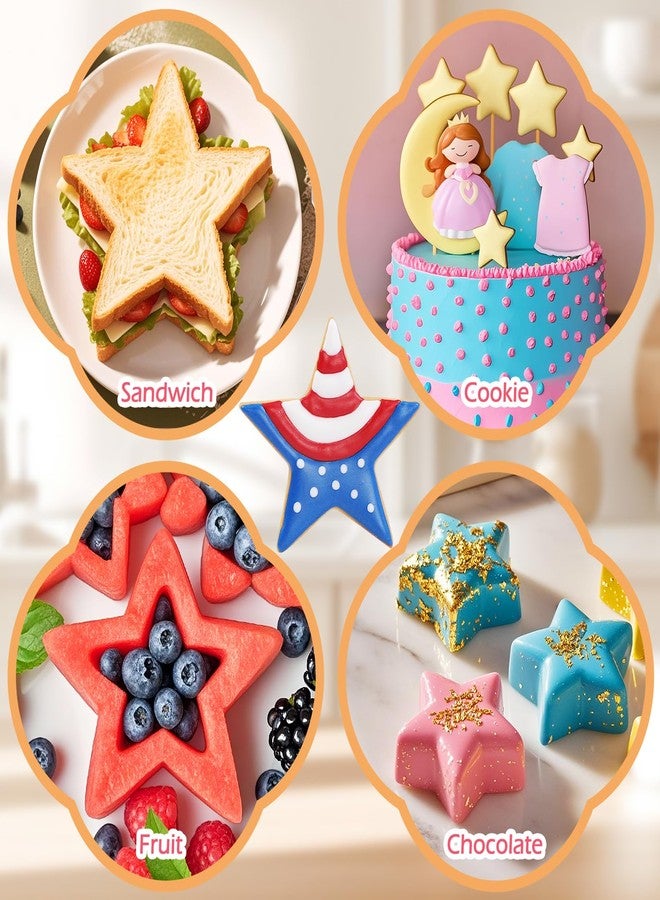 BakingWorld مجموعة قوالب تقطيع بسكويت على شكل نجمة مكونة من 7 قطع مع علبة تخزين معدنية | أدوات خبز من الفولاذ المقاوم للصدأ للبسكويت والساندويتشات | هدية مثالية لحفلات الأطفال في الأعياد، آمنة للاستخدام مع الطعام وآمنة للغسل في غسالة الصحون - Image 2