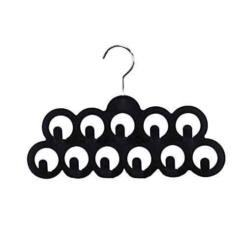 Home Basics Velvet Scarf Storage Organizer for Closet (Pack of 3), Black | by Home Basics | Scarf Holder for Scarves and Ties | Slim Scarf Hangar Useful for Belts and Jewelry - Image 1
