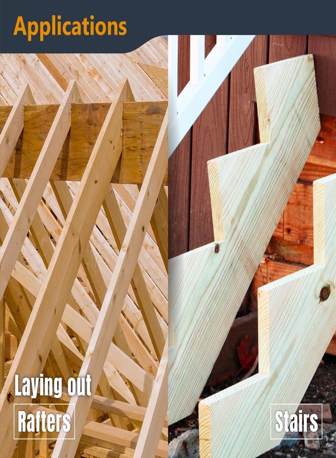 باورتيك مربع تأطير POWERTEC، مربع نجار مقاس 16 بوصة × 24 بوصة مع طاولات رافدة، مربع نجارة للنجار، أعمال خشبية، بناء، مقاييس السلالم (80008W) - Image 3