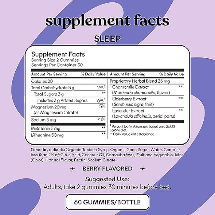 Lemme حزمة الاسترخاء والنوم - حلوى تخفيف التوتر مع KSM-66 أشواغاندا وحلوى النوم العميق مع الميلاتونين والمغنيسيوم للنوم بشكل أسرع - خالية من الغلوتين وغير معدلة وراثيًا (عبوة متنوعة من 2) - Image 5