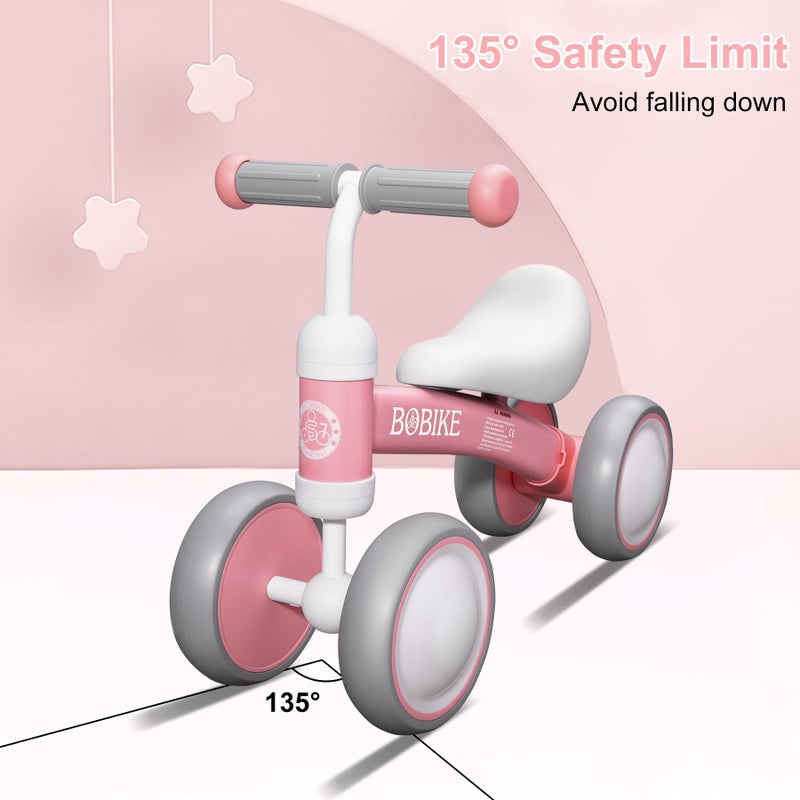 Bobike Baby Balance Bike Toys for 12-36 Months Kids Toy Boy and Girls Gifts Toddler Best First Birthday Gift Children Walker No Pedal Infant 4 Wheels Bicycle (Colorful, Pink-Light) - Image 4
