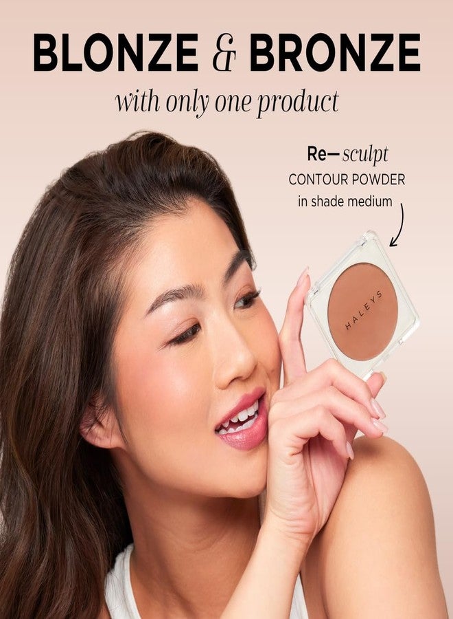 HALEYS Re-sculpt Smoothing Contour Powder (Medium) Lightweight, Non-Caking, Nourishing & Skin-Softening, Infused with Shea Butter & Chamomile Flower Water to Soothe Skin - Image 2