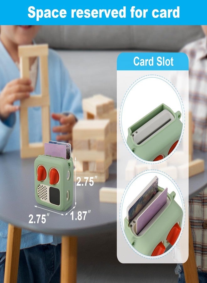 TXesign Silicone Case Cover for Yoto Mini (2024 Edition), TXEsign Travel Carrying Case with Adjustable Shoulder Strap Protective Cover for Yoto Mini Player (Light Green) - Image 4