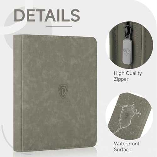 Deoyibu 9 Pocket Card Binder,360 Pockets Trading Card Binder,Double Sided Pocket Collection Binder,Card Folder for MTG,TCG,Game Cards,Sport Cards,Grey - Image 2