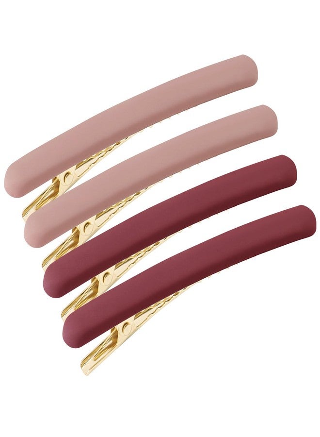Motroce 4PCS Duck Bill Hair Clips for Women, Matte Alligator Hair Clips for Girls, Duck Teeth Hair Barrettes, Hair Pins for Girls, Large Barrettes Hair Accessories(3.5Inch,2 Colors,Red) - Image 1