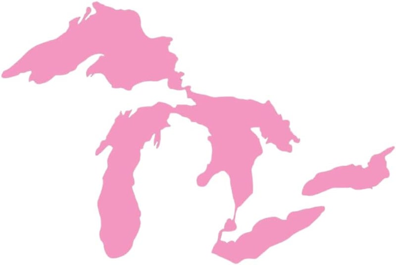 Nudge Printing Great Lakes Sticker Michigan Car Decal Premium Heavy-Duty Waterproof Vinyl for Bumpers, Windows, Laptops, Water Bottles or Coolers (Pink, 4.75" Wide) - Image 1