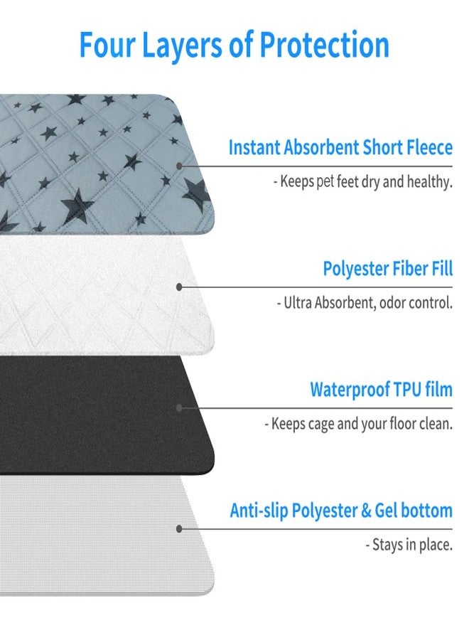 RIOUSSI Washable Pee Pads for Dogs, Reusable, Absorbent, Leakproof, Non Slip Pet Puppy Pads for Potty Training. Gray Stars, 18x24 Inch(4pack) - Image 2