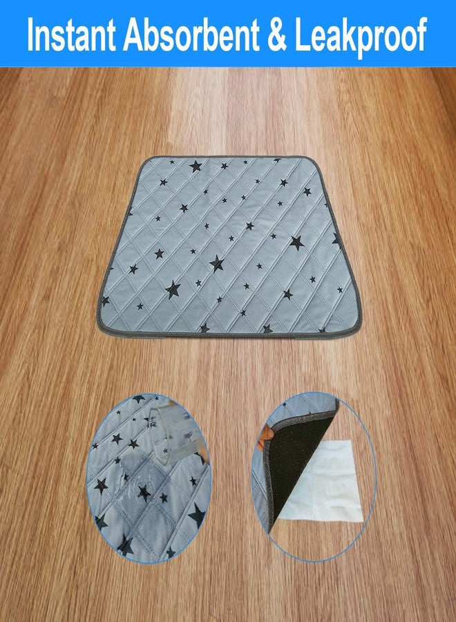 RIOUSSI Washable Pee Pads for Dogs, Reusable, Absorbent, Leakproof, Non Slip Pet Puppy Pads for Potty Training. Gray Stars, 18x24 Inch(4pack) - Image 3