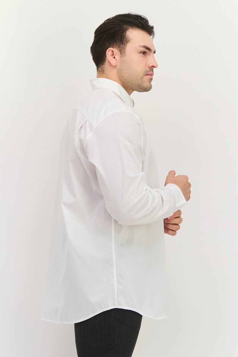 GAP Men Standard Fit Solid Long Sleeves Casual Shirt, White - Image 2