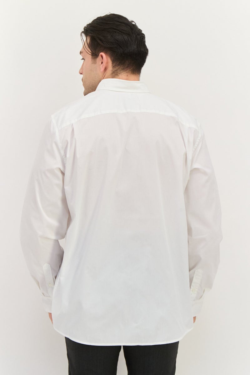 GAP Men Standard Fit Solid Long Sleeves Casual Shirt, White - Image 4