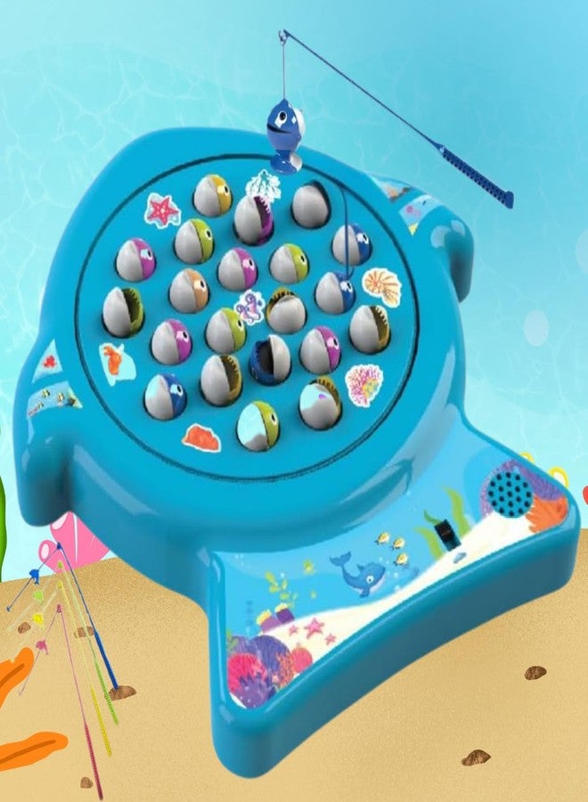 PlayMagic Musical Fishing Board Game |Board Fish Game with Rotating Pond,21 Fishes&4 Fishing Poles|Sound Toy 4+Yrs|Indoor Musical Toy|Skill Development|Birthday/Return Gifts for Kids|Made in India - Image 1