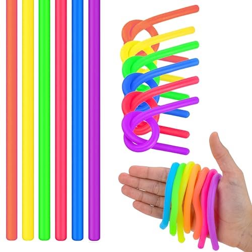 Entervending 25 Pack Monkey Noodles Fidget Stretchy Sensory Toys for Kids Toddlers Autism Sensory Products Stretchy String Party Favors Treasure Box Toys for Classroom Easter - Image 1