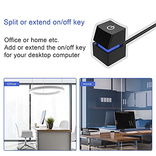 Verilux Desktop Computer Power Switch, Computer On/Off Switch, Push Button Cpu Power Switch Button For Household Office Hotel Extension Cord, External Remote Start Pc Motherboard Switch Button Cable - Image 3