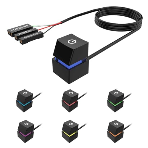 Verilux Desktop Computer Power Switch, Computer On/Off Switch, Push Button Cpu Power Switch Button For Household Office Hotel Extension Cord, External Remote Start Pc Motherboard Switch Button Cable - Image 1