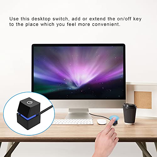 Verilux Desktop Computer Power Switch, Computer On/Off Switch, Push Button Cpu Power Switch Button For Household Office Hotel Extension Cord, External Remote Start Pc Motherboard Switch Button Cable - Image 2