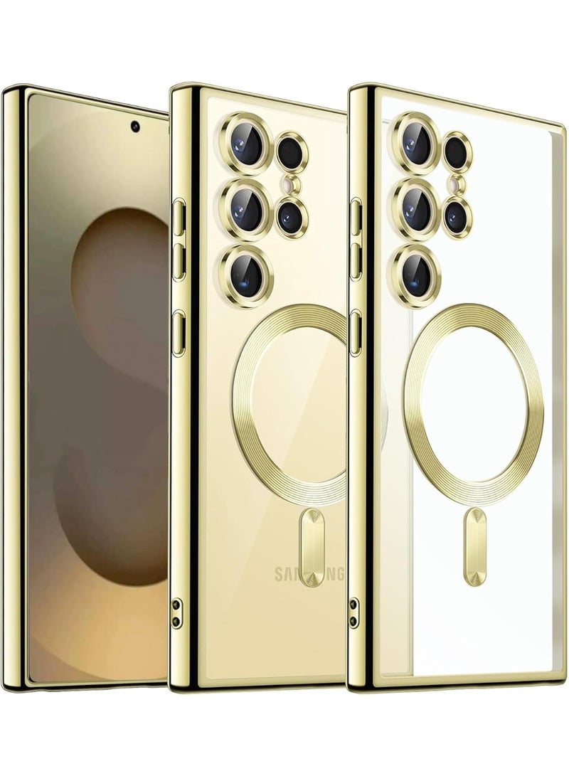 Magnetic Case for Samsung S26 Ultra, Case Clear, [Compatible with Magsafe, Built-in Camera Lens Protector] | Gold