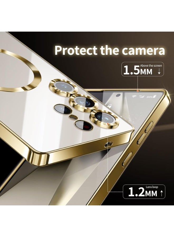 ACLIX Magnetic Case for Samsung S26 Ultra, Case Clear, [Compatible with Magsafe, Built-in Camera Lens Protector] | Gold - Image 5