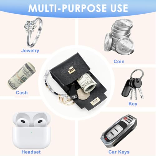 SANNIDHI® Bag Charm Mini Backpack Keychains for Women Small Pouch Coin Purse Headset Bag Key Chain for Woman Girls - Image 4