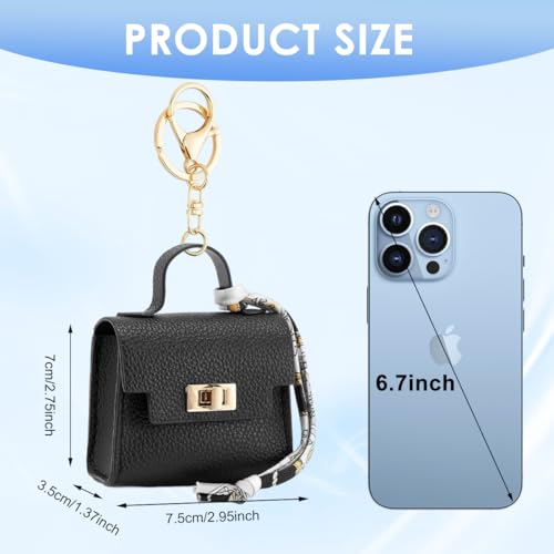 SANNIDHI® Bag Charm Mini Backpack Keychains for Women Small Pouch Coin Purse Headset Bag Key Chain for Woman Girls - Image 2