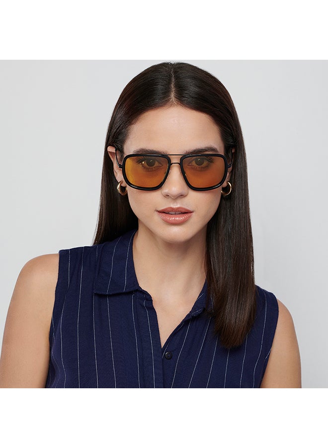 VINCENT CHASE Unisex Mirage Full Rim Square Polarized & UV Protected Sunglasses For Men & Women VC S11748 - 58mm - Black - Image 4