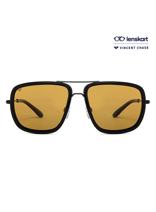 VINCENT CHASE Unisex Mirage Full Rim Square Polarized & UV Protected Sunglasses For Men & Women VC S11748 - 58mm - Black - Image 1