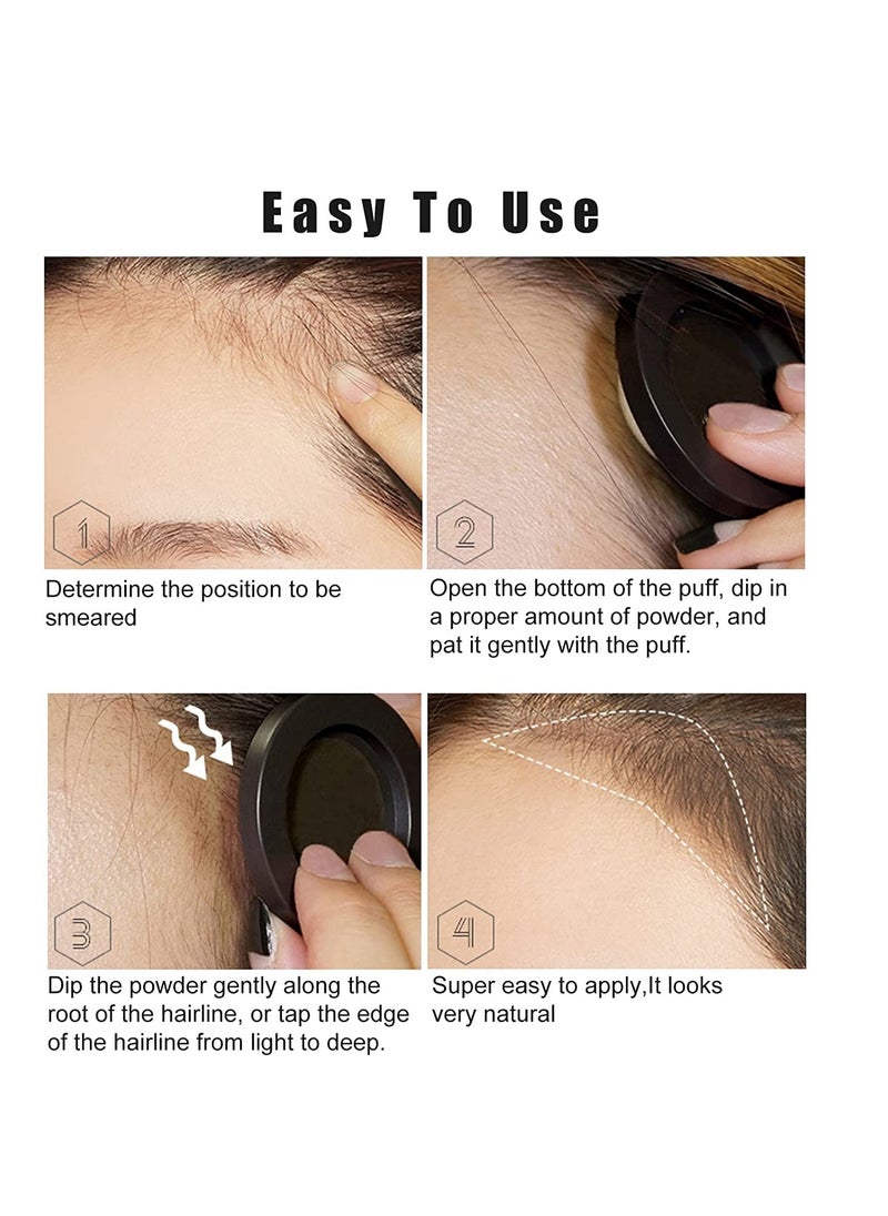 SYOSI Hairline Powder Magical Instantly Hair Line Shadow Quick Cover Hair Root Concealer with Puff Touch Root Cover Up for Thinning Hair Waterproof 2Pcs  - Image 2