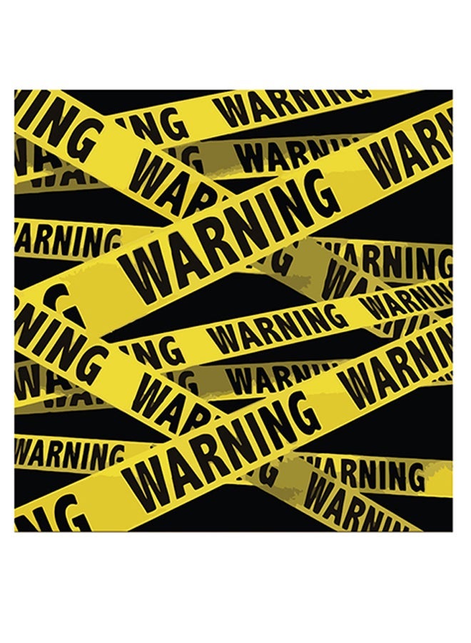 RYN Warning Themed Wall Art Yellow/Black 30x30cm - Image 1